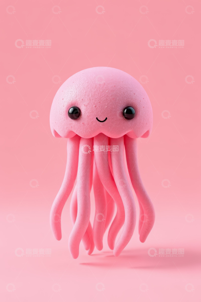 高清大图下载【趣麦麦图】粉色卡通水母形象