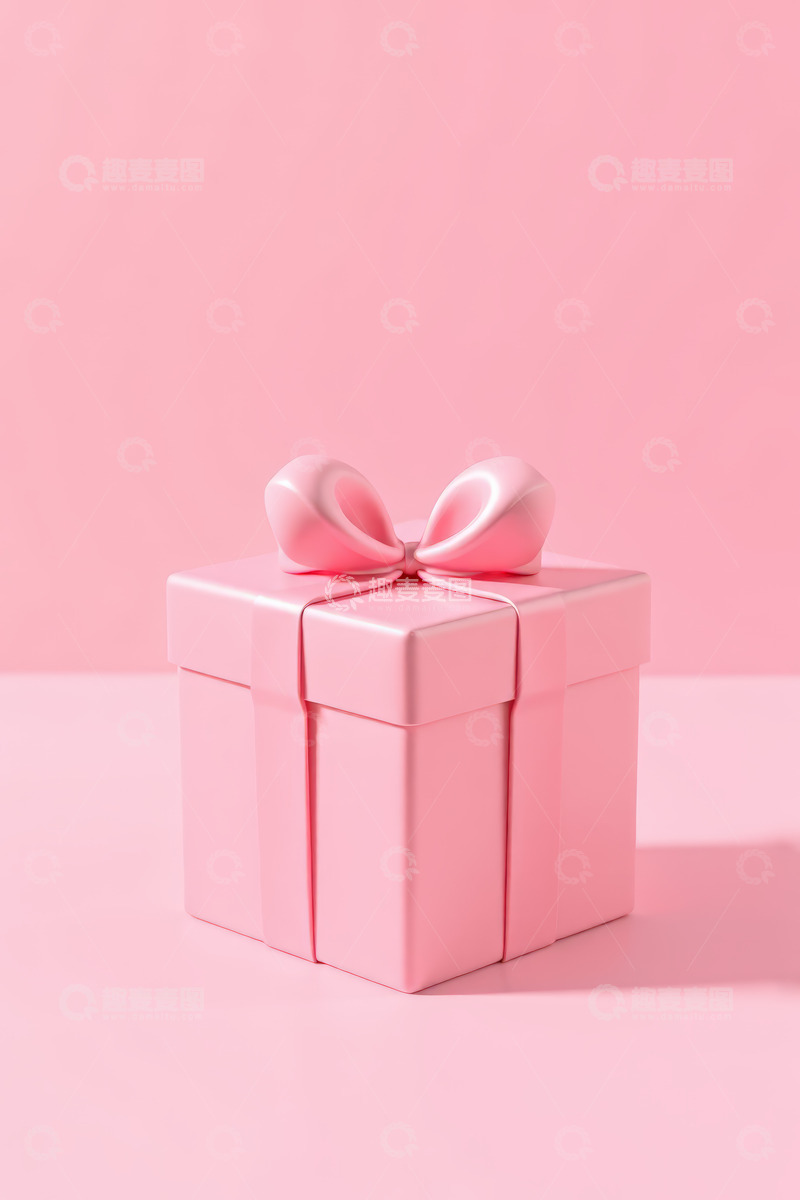 高清大图下载【趣麦麦图】粉色礼品盒带蝴蝶结