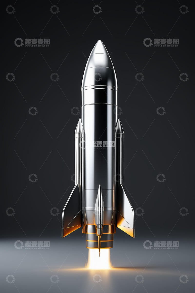 高清大图下载【趣麦麦图】银色火箭发射素材