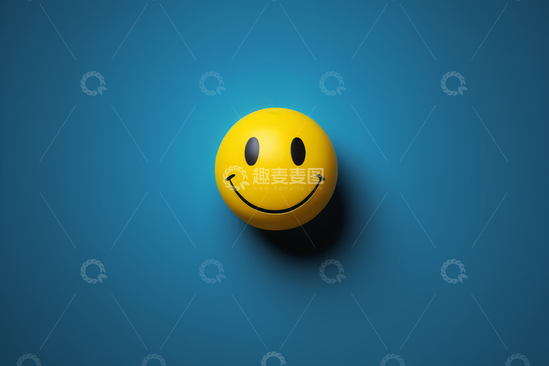高清大图下载【趣麦麦图】蓝色背景亮色笑脸表情符号