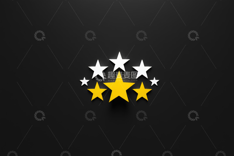 高清大图下载【趣麦麦图】黑色背景上的五角星装饰图案