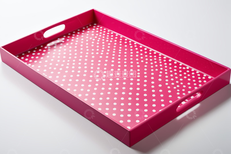 高清大图下载【趣麦麦图】玫红色波点图案托盘