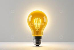 发光灯泡特写素材