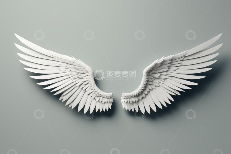 高清大图下载【趣麦麦图】白色天使翅膀设计素材
