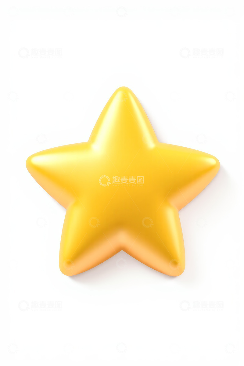 高清大图下载【趣麦麦图】金色立体五角星图标