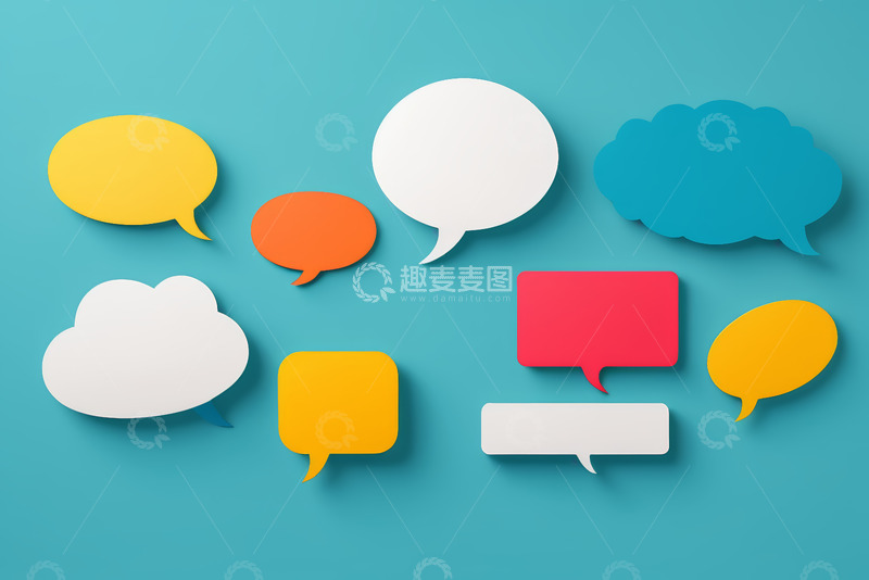 高清大图下载【趣麦麦图】多彩对话气泡素材