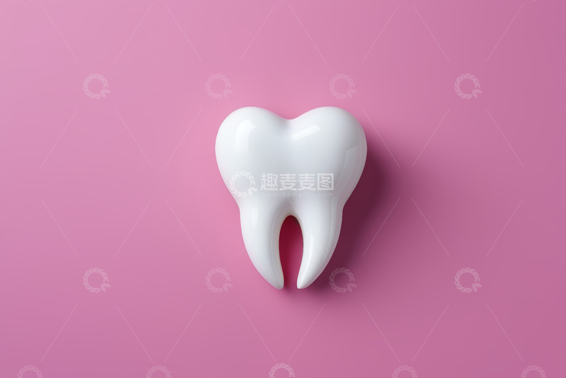 高清大图下载【趣麦麦图】粉色背景上的白色牙齿