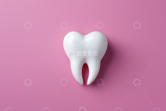 粉色背景上的白色牙齿