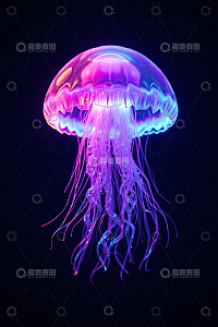 发光水母特写