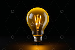 发光的复古灯泡特写