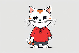 穿红衣服的卡通猫咪形象