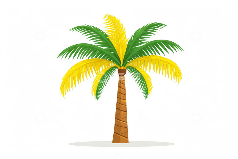 高清大图下载【趣麦麦图】卡通风格的棕榈树插画