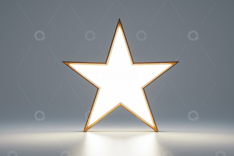 高清大图下载【趣麦麦图】发光五角星标志设计素材