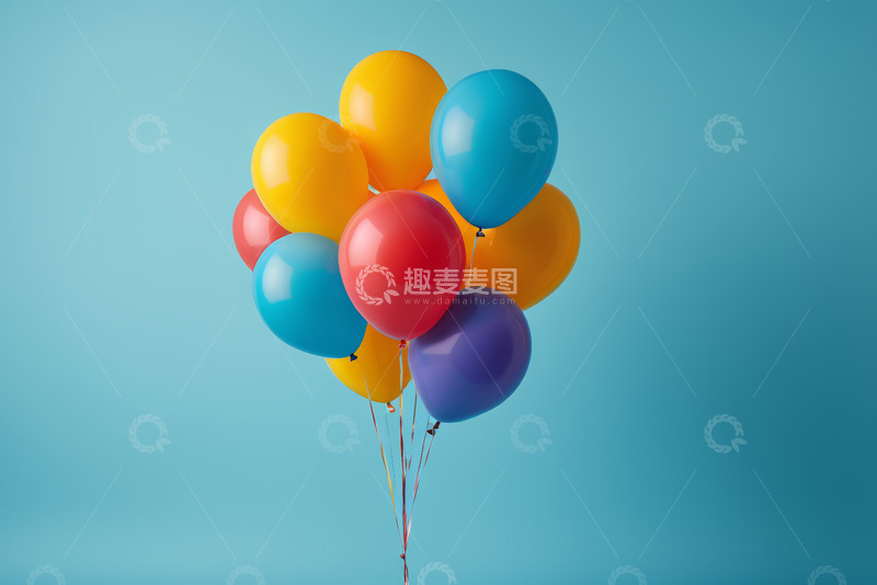 高清大图下载【趣麦麦图】彩色气球组合装饰背景