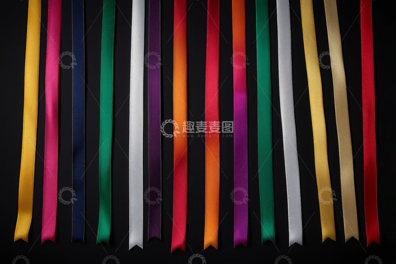 高清大图下载【趣麦麦图】多色丝带排列展示