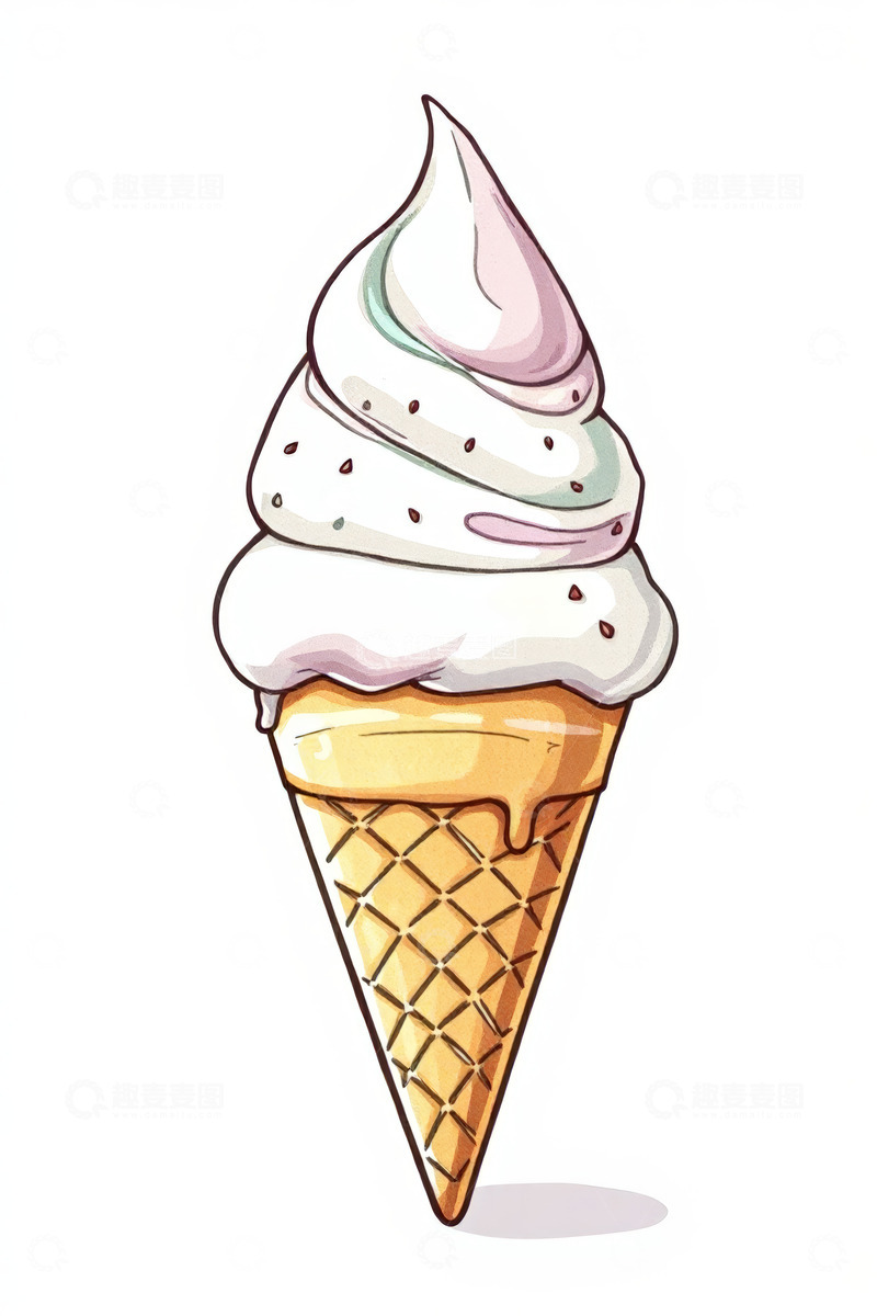 高清大图下载【趣麦麦图】手绘冰淇淋甜筒素材