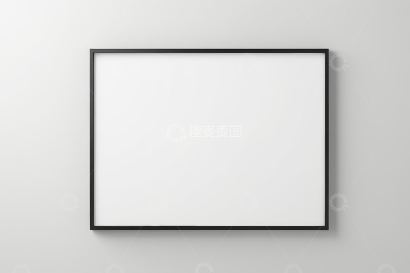 高清大图下载【趣麦麦图】白色背景黑色框架空相框