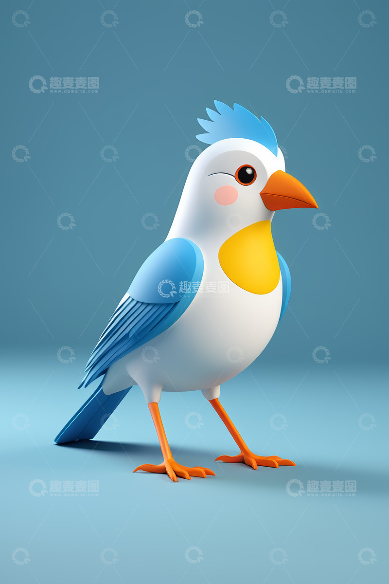 高清大图下载【趣麦麦图】卡通小鸟3D形象