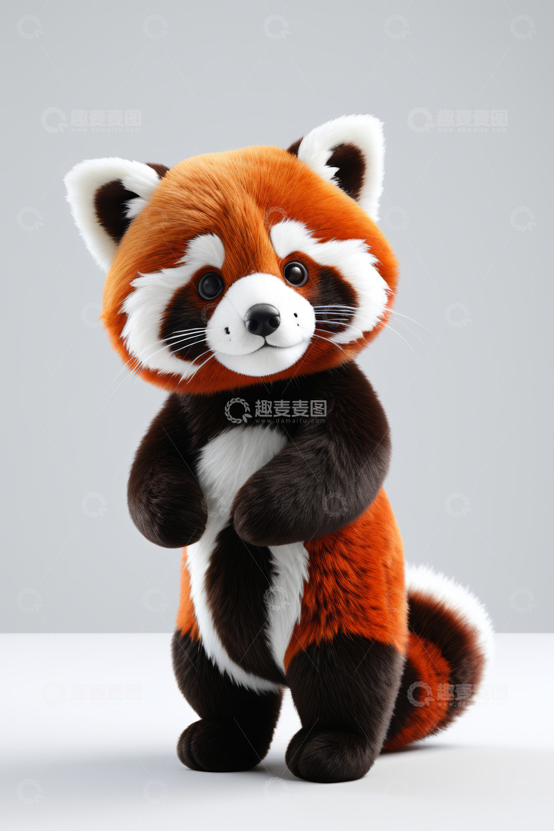 高清大图下载【趣麦麦图】站立的小熊猫素材