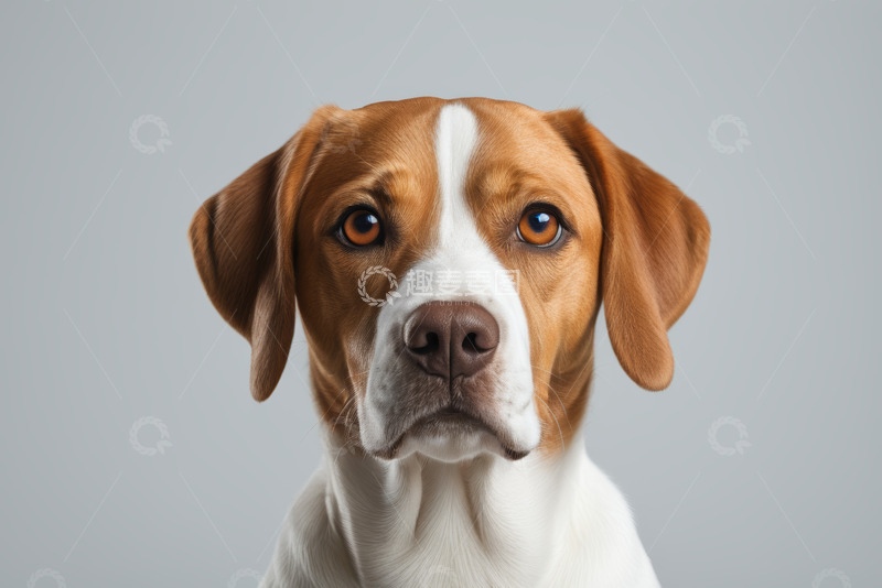 高清大图下载【趣麦麦图】棕白相间狗特写