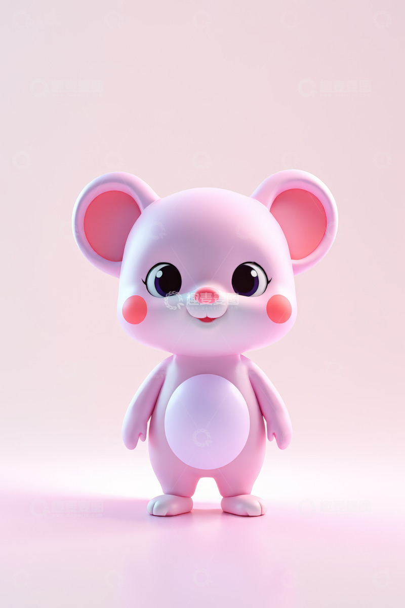 高清大图下载【趣麦麦图】粉色卡通小老鼠形象