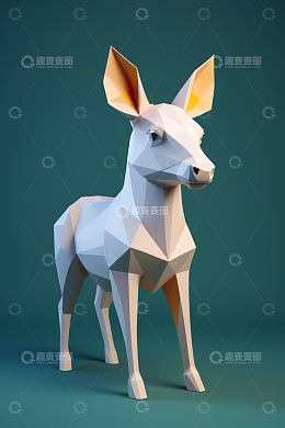 低多边形风格3D小鹿模型