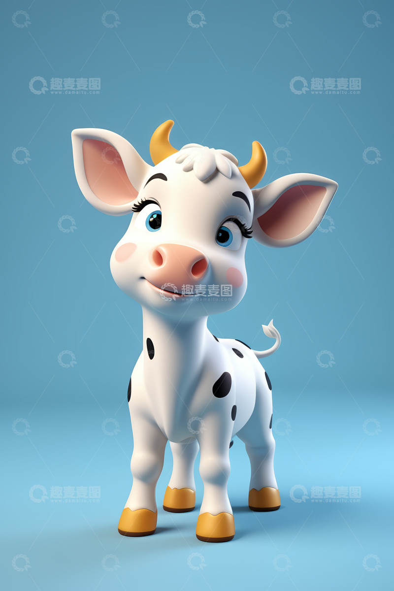 高清大图下载【趣麦麦图】卡通小牛形象素材