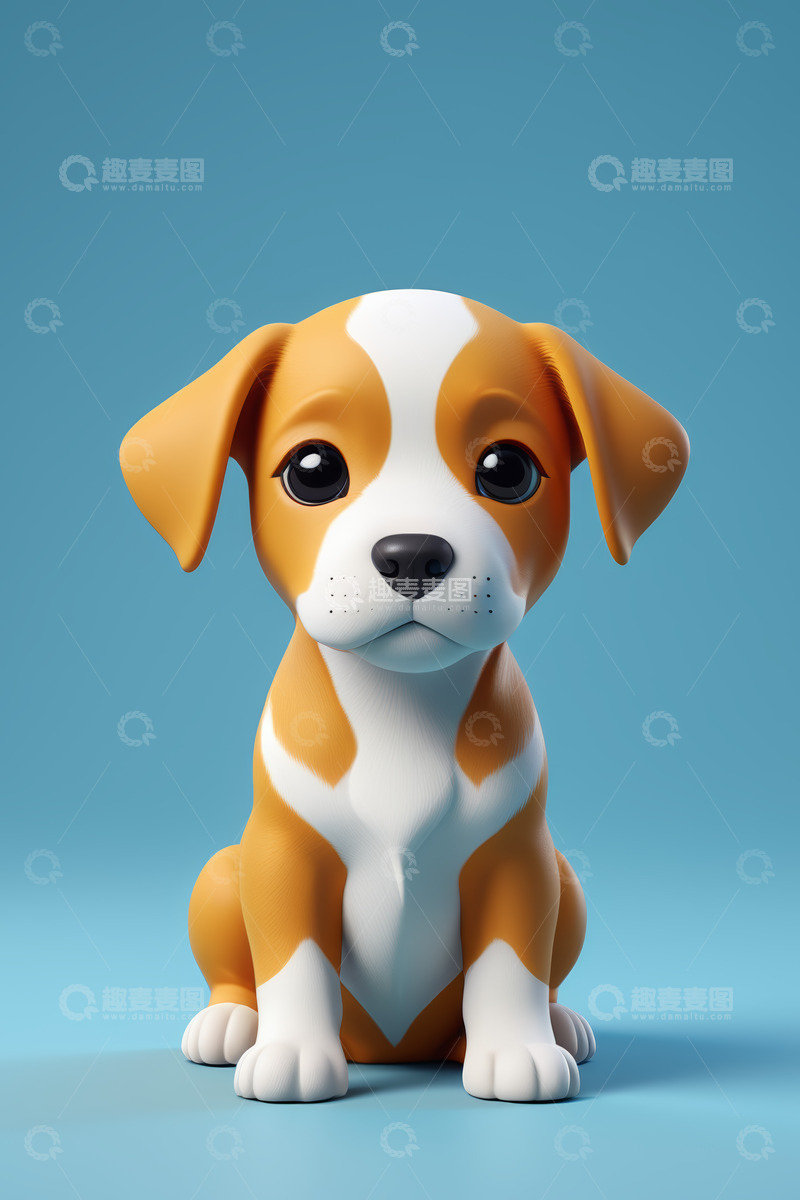 高清大图下载【趣麦麦图】可爱3D动画小狗形象