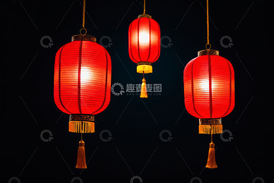 悬挂的红色中国风灯笼