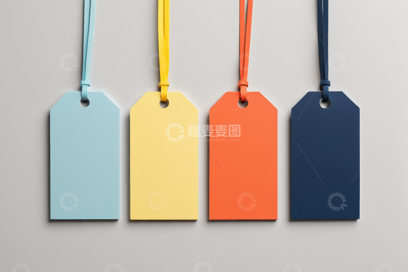 高清大图下载【趣麦麦图】彩色空白吊牌展示