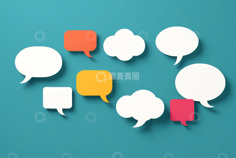 高清大图下载【趣麦麦图】多彩对话气泡素材
