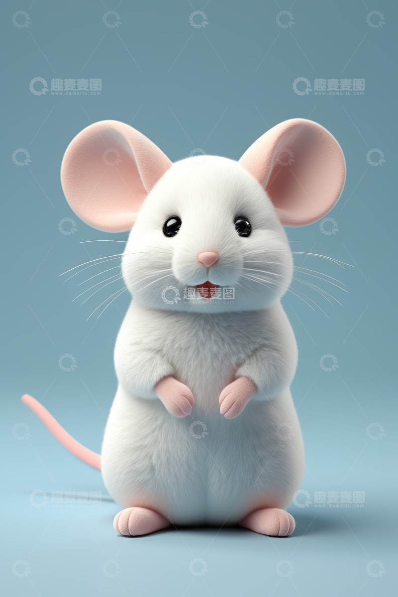 高清大图下载【趣麦麦图】可爱拟人化小白鼠形象