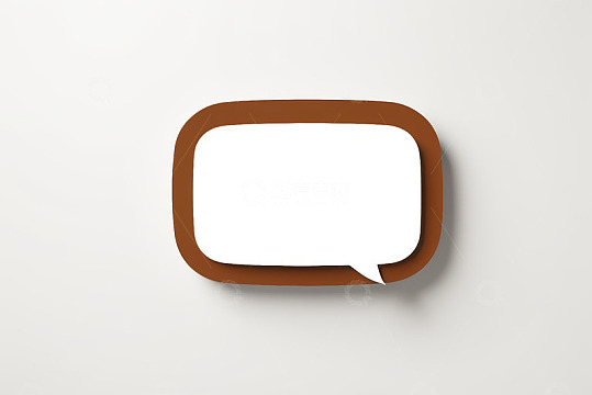 棕色边框白色对话气泡