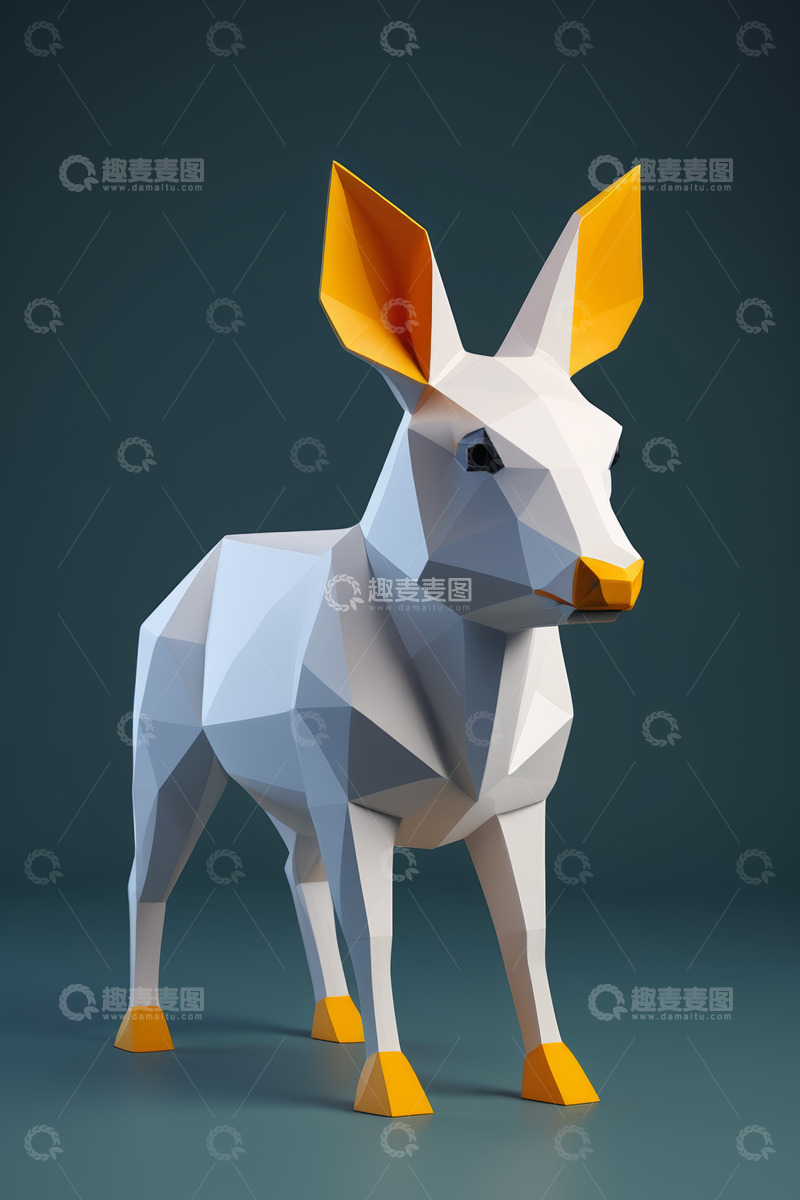 高清大图下载【趣麦麦图】低多边形风格动物3D模型