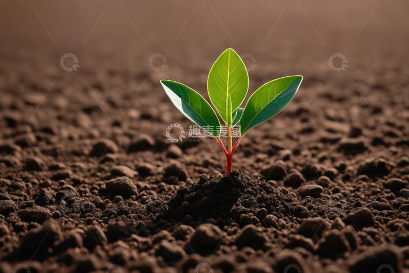 高清大图下载【趣麦麦图】土壤中生长的嫩绿植物