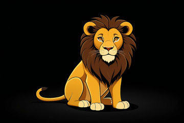 卡通狮子坐姿形象