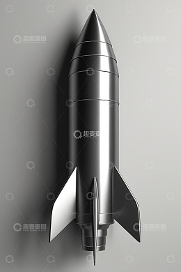 金属质感火箭三维模型