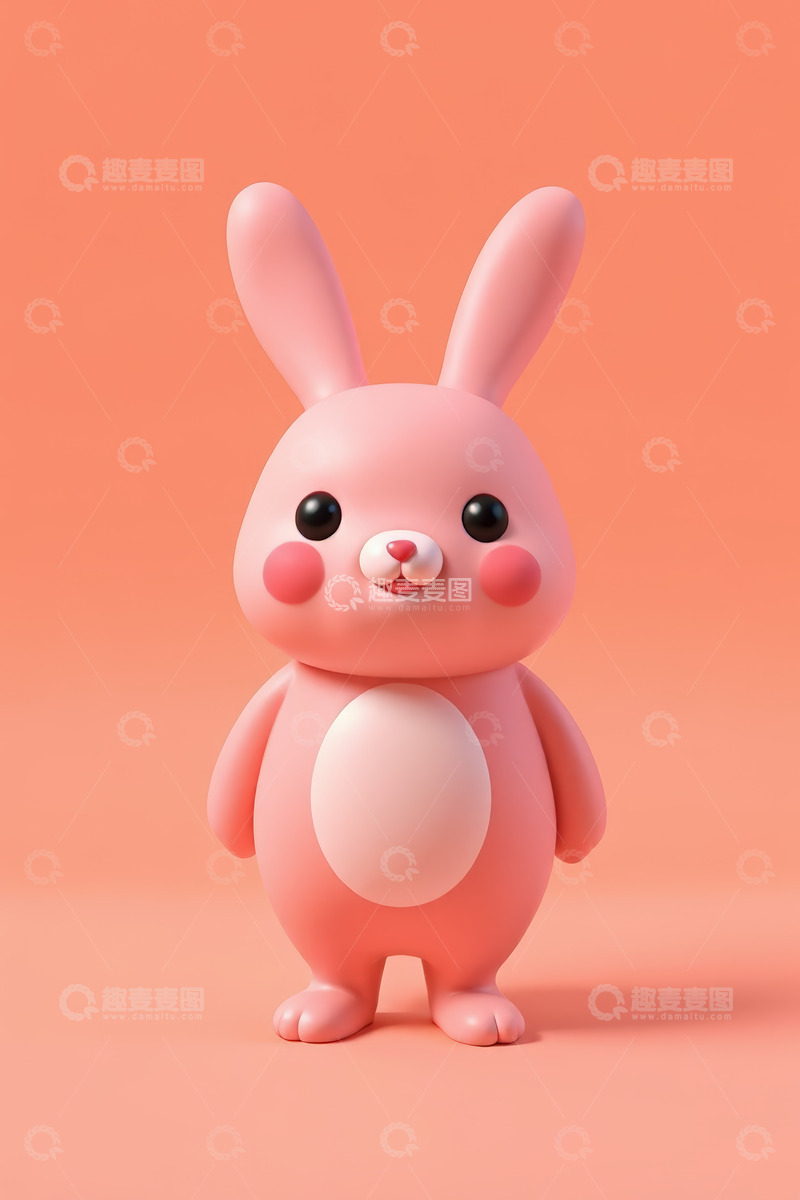 高清大图下载【趣麦麦图】粉色可爱3D兔子形象
