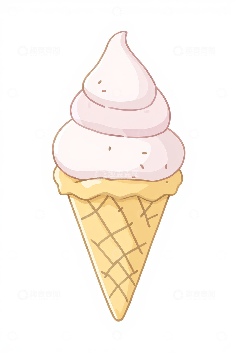 高清大图下载【趣麦麦图】手绘甜筒冰淇淋素材