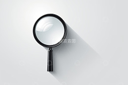 黑色手持放大镜特写