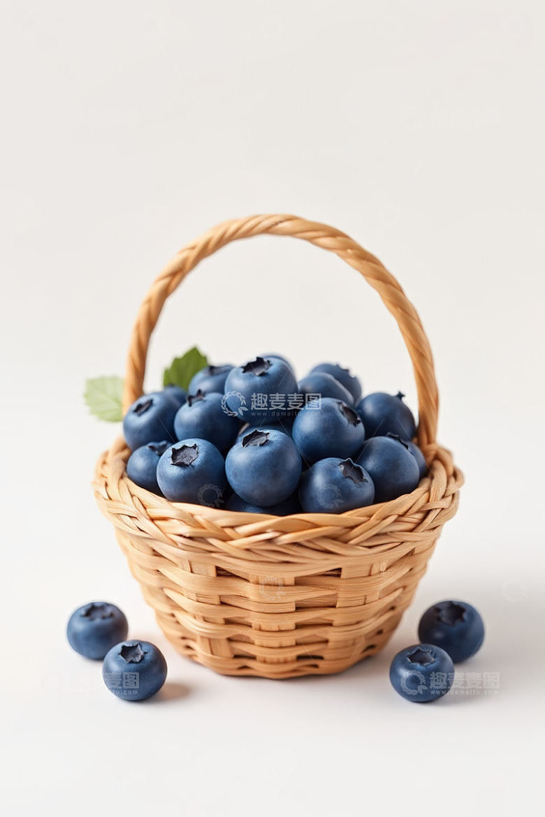篮装蓝莓特写