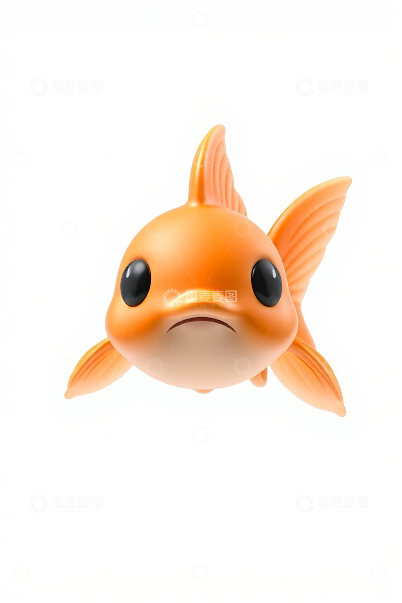 高清大图下载【趣麦麦图】橙色卡通金鱼形象素材