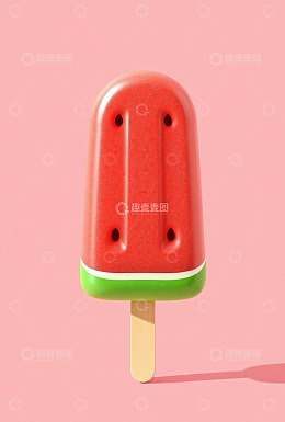 西瓜造型冰棍特写