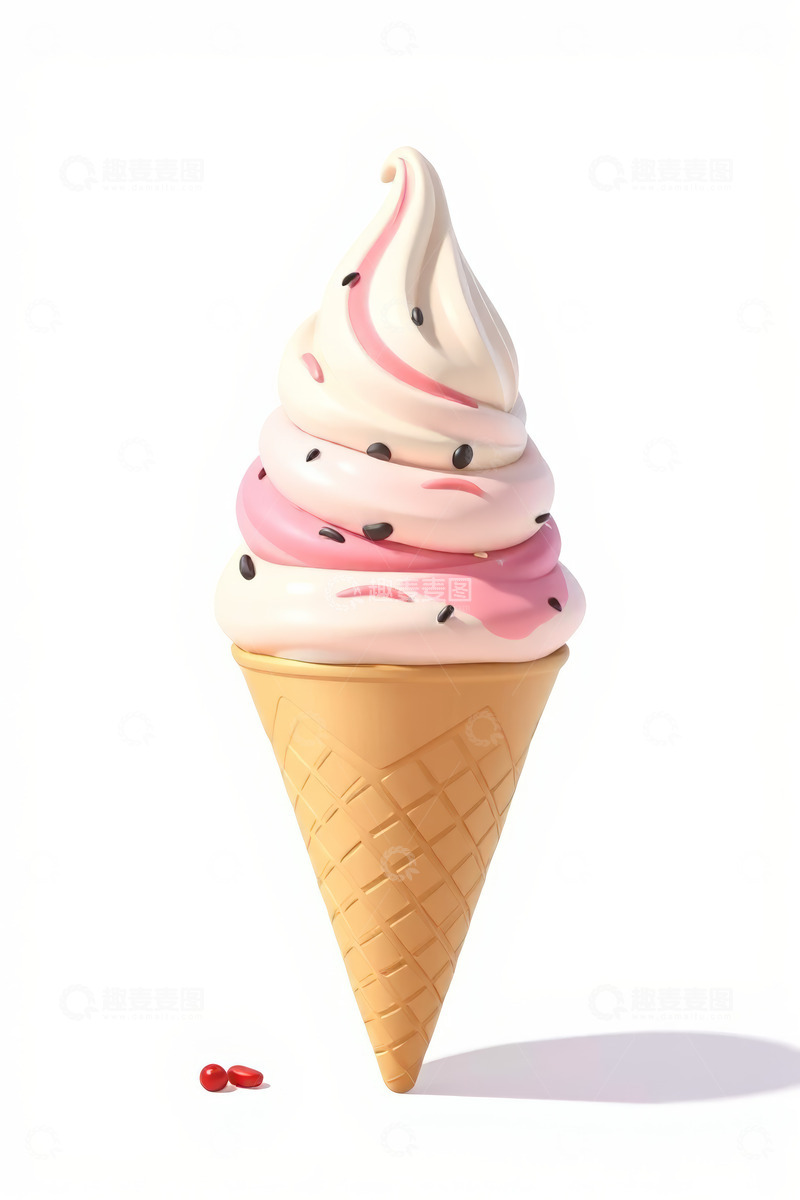 高清大图下载【趣麦麦图】双色甜筒冰淇淋特写