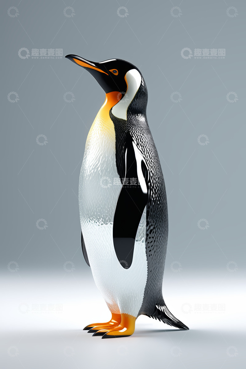高清大图下载【趣麦麦图】站立的帝企鹅3D模型