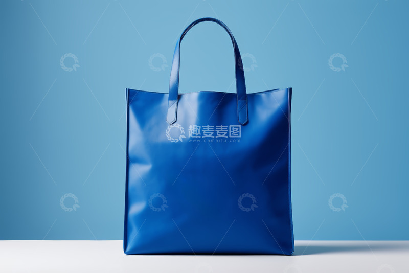 高清大图下载【趣麦麦图】蓝色手提包特写