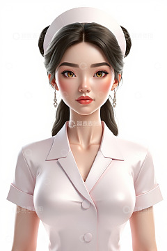 女性护士人物肖像