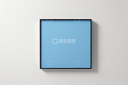 白色背景蓝色方形画框