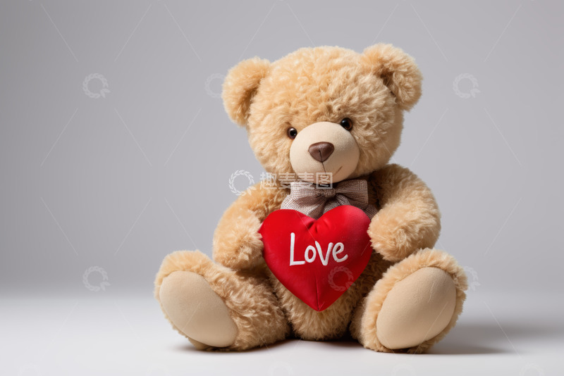 高清大图下载【趣麦麦图】手持爱心的泰迪熊玩具