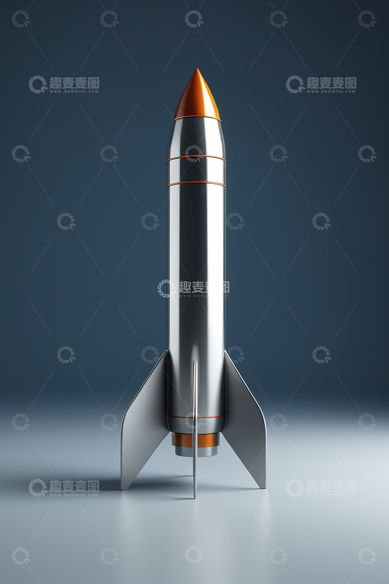 银色火箭3D模型展示